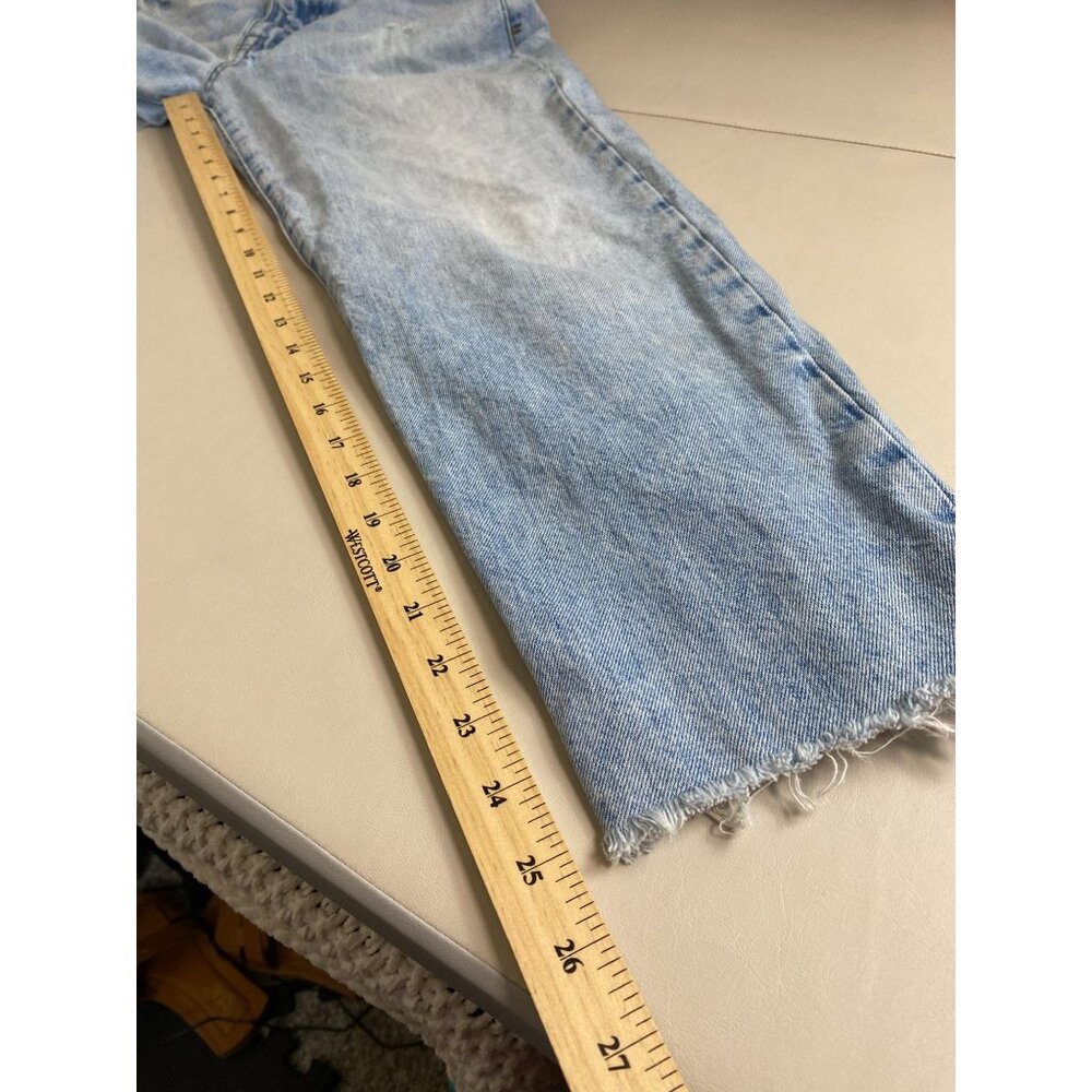 💜 Frame Women's Le Jane Crop Jeans Light Wash Distressed Denim 27 Straight - Picture 10 of 16